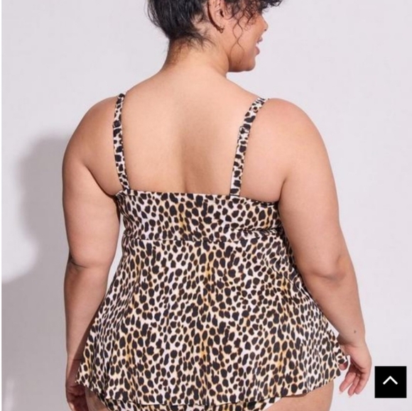 New! Torrid sz 3 Leopard Cheetah Push Up Bathing Swim Suit Tankini Top 3X - Picture 3 of 3